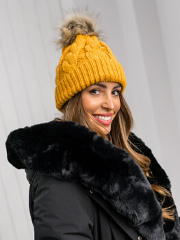 Bolf Damen Wintermütze mit Bommel  Camel  M1