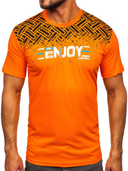 Bolf Herren Baumwoll T-Shirt mit Motiv Orange  14720