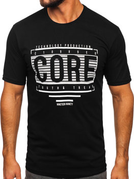 Bolf Herren T-Shirt mit Motiv Schwarz  SS11071