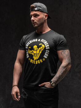 Bolf Herren T-Shirt mit Motiv Schwarz Y70015