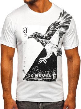 Bolf Herren T-Shirt mit Motiv Weiß 142171