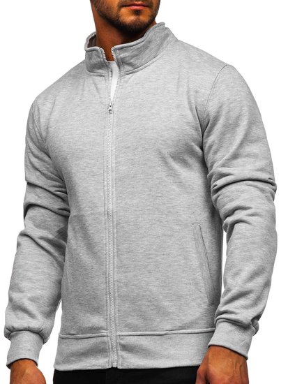 Bolf Herren Sweatshirt Sweatjacke mit Stehkragen Grau  B2002