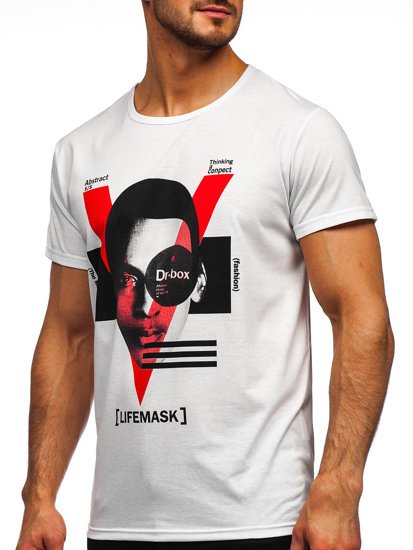 Bolf Herren T-Shirt mit Motiv Weiß  KS2552