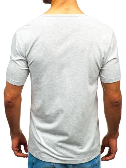 Bolf Herren T-Shirt ohne Motiv Grau  T1281