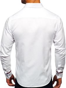 Bolf Herren Hemd Elegant Langarm Weiß  5801-A