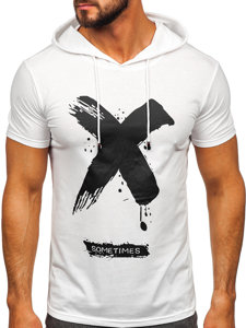 Bolf Herren T-Shirt mit Kapuze Weiß  8T203
