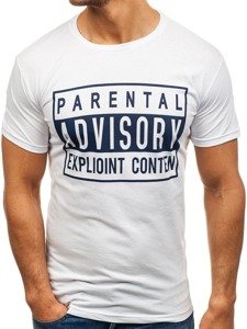 Bolf Herren T-Shirt mit Motiv Weiß  003