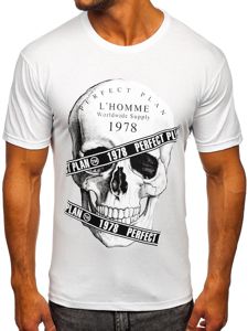 Bolf Herren T-Shirt mit Motiv Weiß  142176