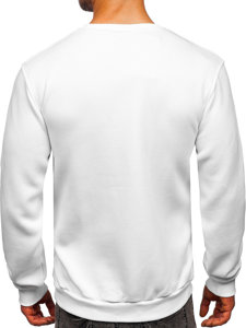 Bolf Herren Warmes Sweatshirt ohne Kapuze Weiß  2001